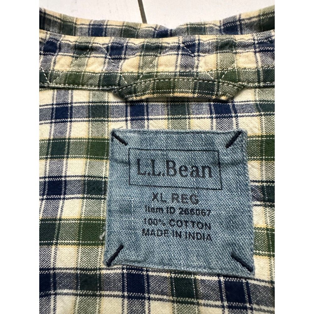 L.L. Bean Cotton Plaid Button Down Long Sleeve Shirt Size XL Reg Metal Buttons‎ - Picture 8 of 10